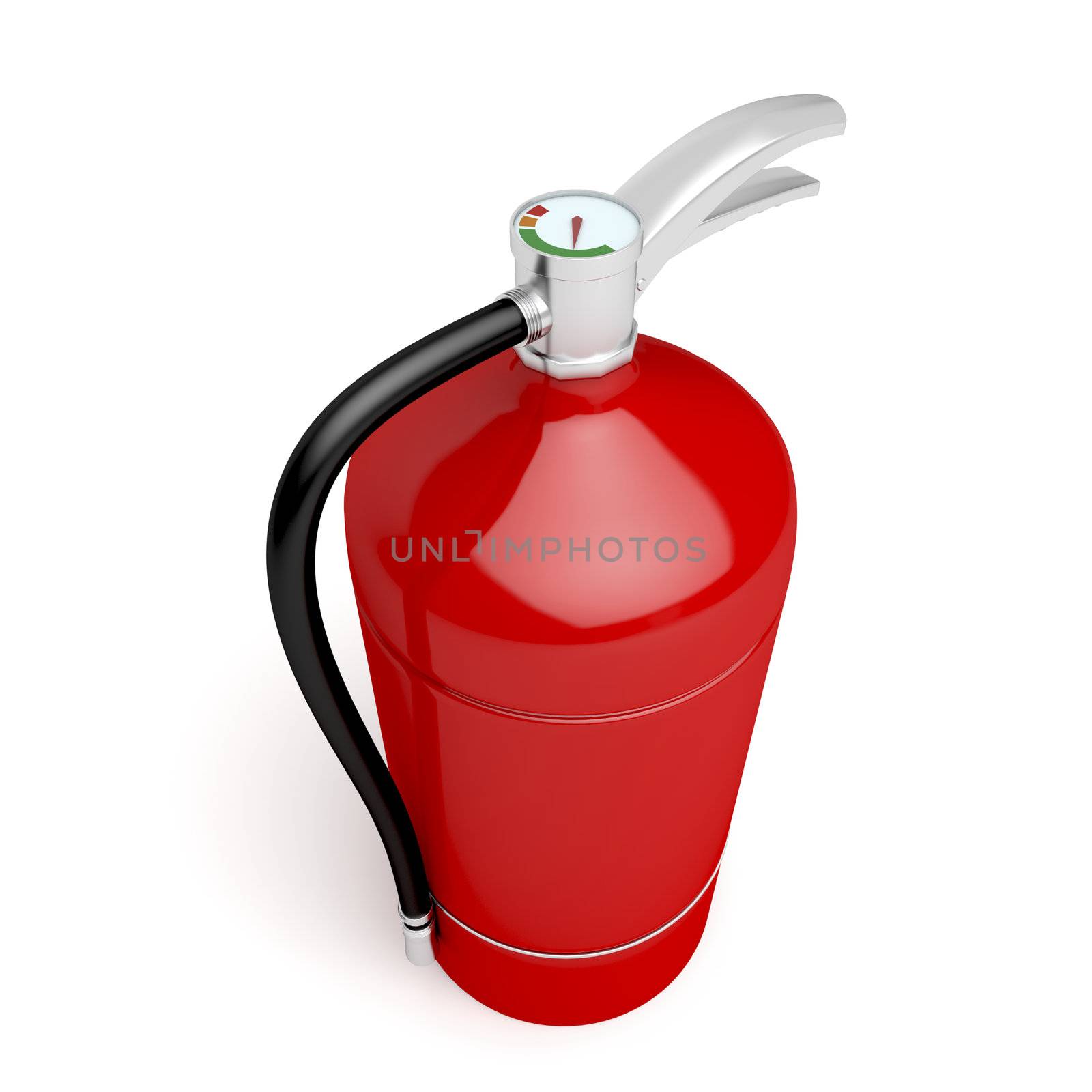 Fire extinguisher on white by magraphics
