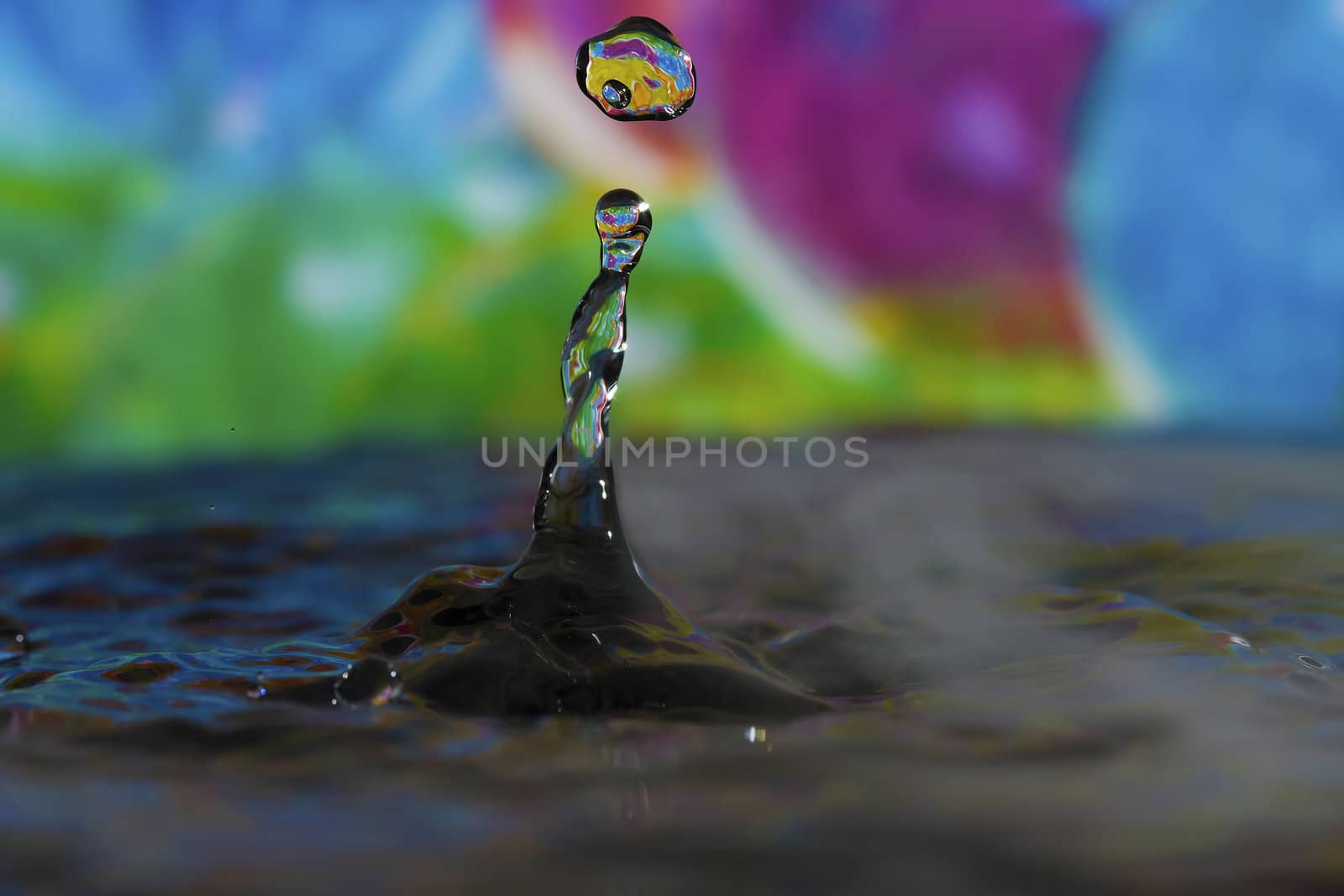 Colorful Water Drop Sculptures creating a unique look.