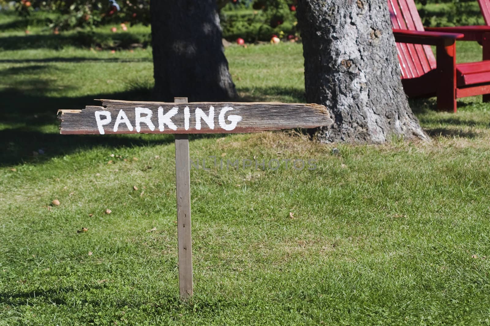 Rustic parking sign by Coffee999