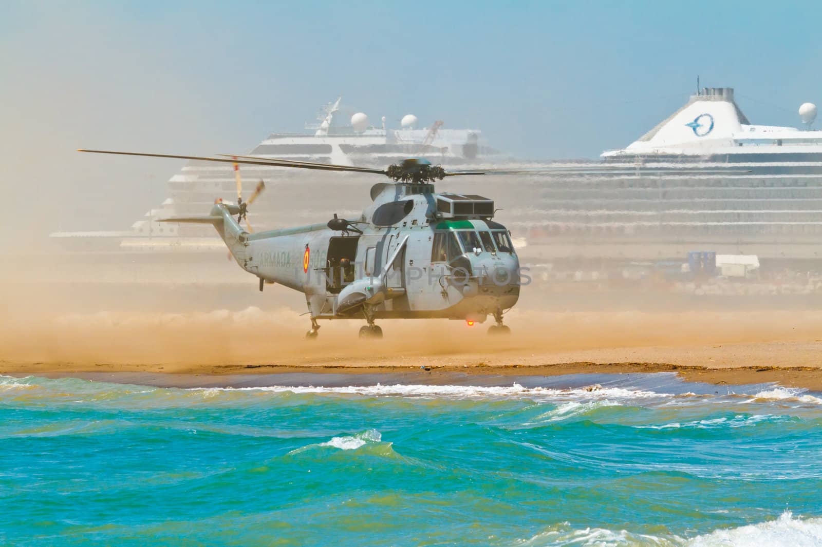 MALAGA, SPAIN-MAY 28: Helicopter Westland SH-3D/W Seaking of the Spanish Navy taking part in an exhibition on the day of the spanish army forces on May 28, 2011, in Malaga, Spain
