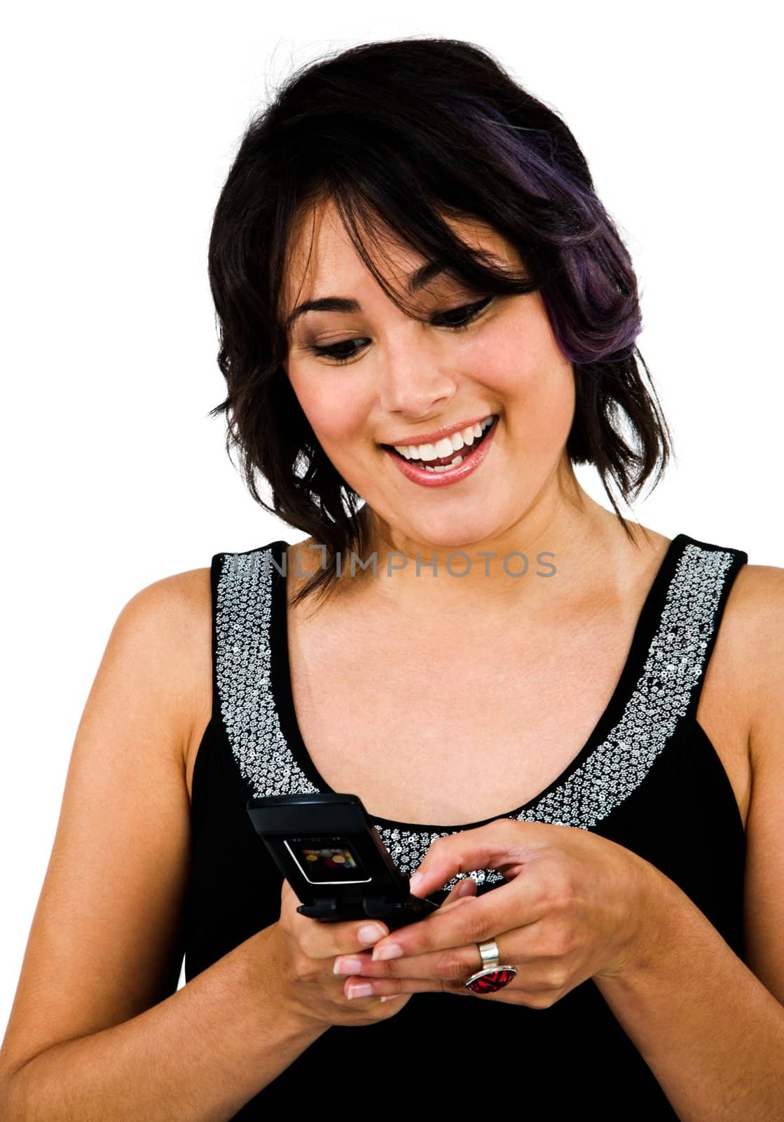 Close-up of a woman text messaging  by jackmicro