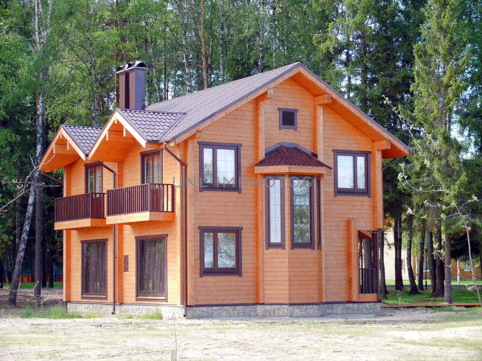 Wooden cottage in the forest