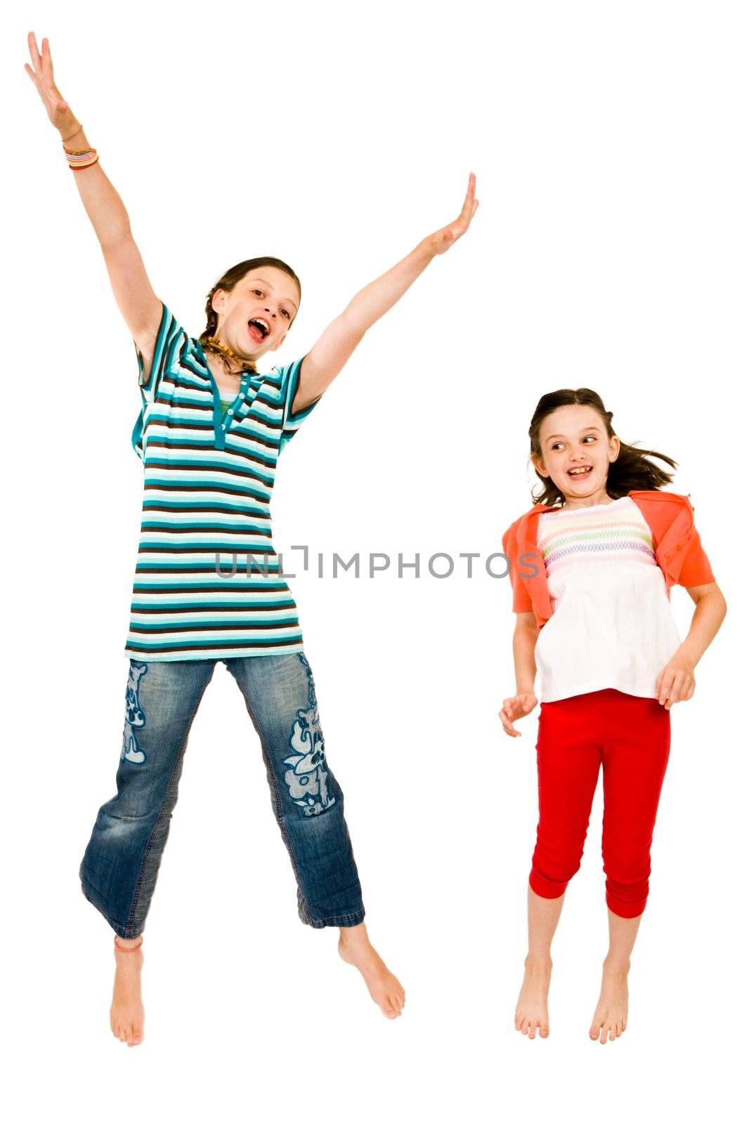 Excited girls jumping  by jackmicro