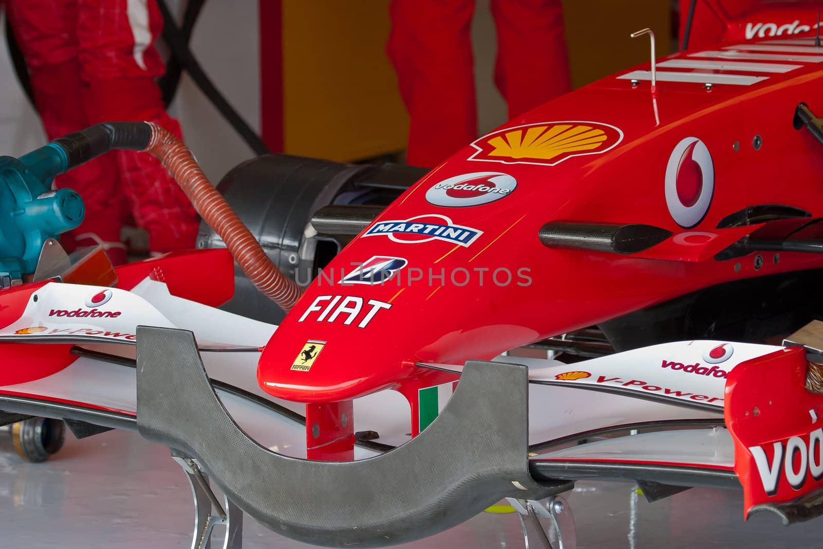 JEREZ DE LA FRONTERA, SPAIN - OCT 10: Front wings of Ferrari F1 waiting on pits on training session on October 10, 2006 in Jerez de la Frontera , Spain