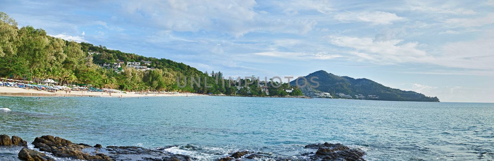 Panorama of tropical coast with beach