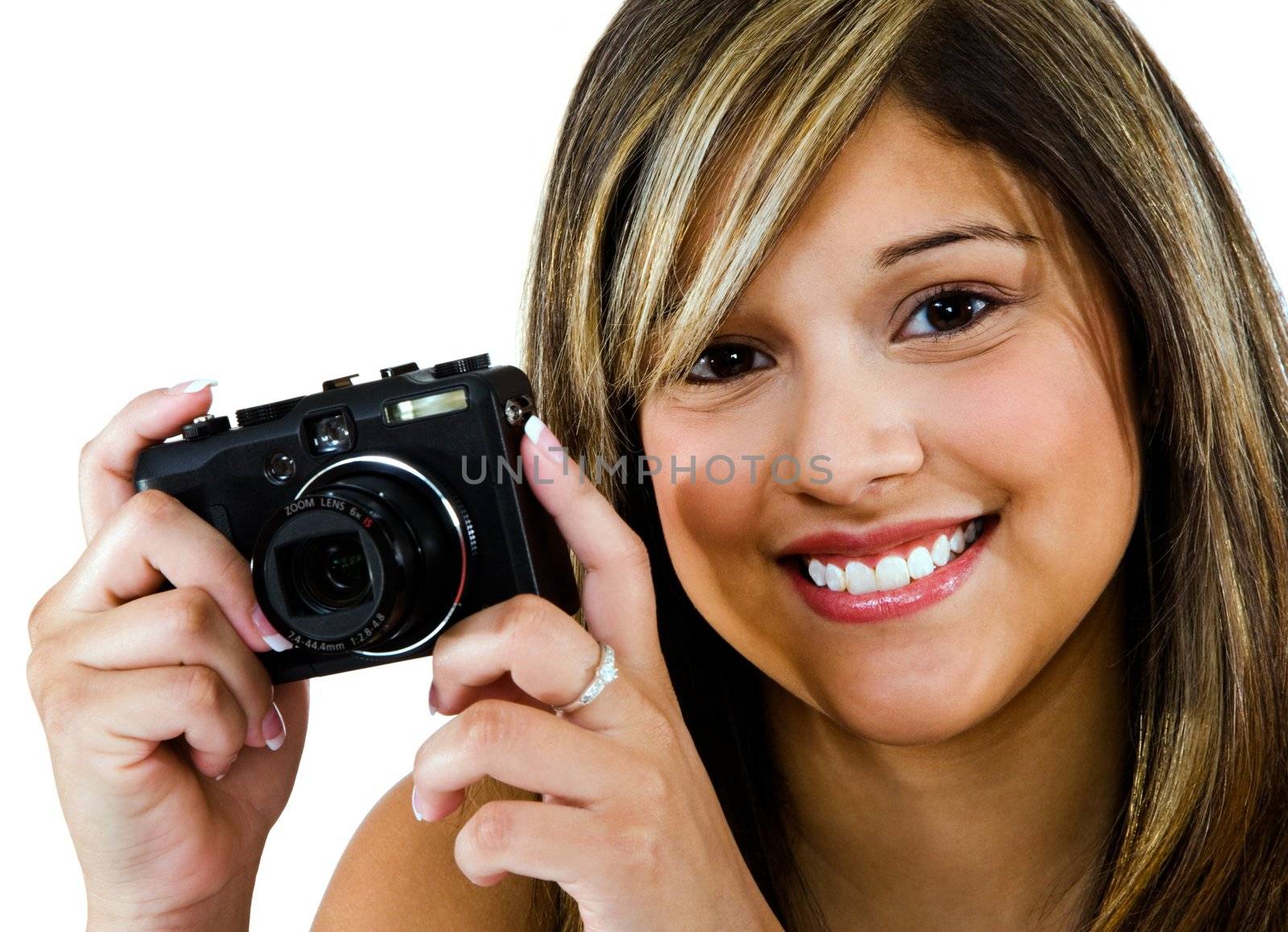 Close-up of a woman photographing  by jackmicro