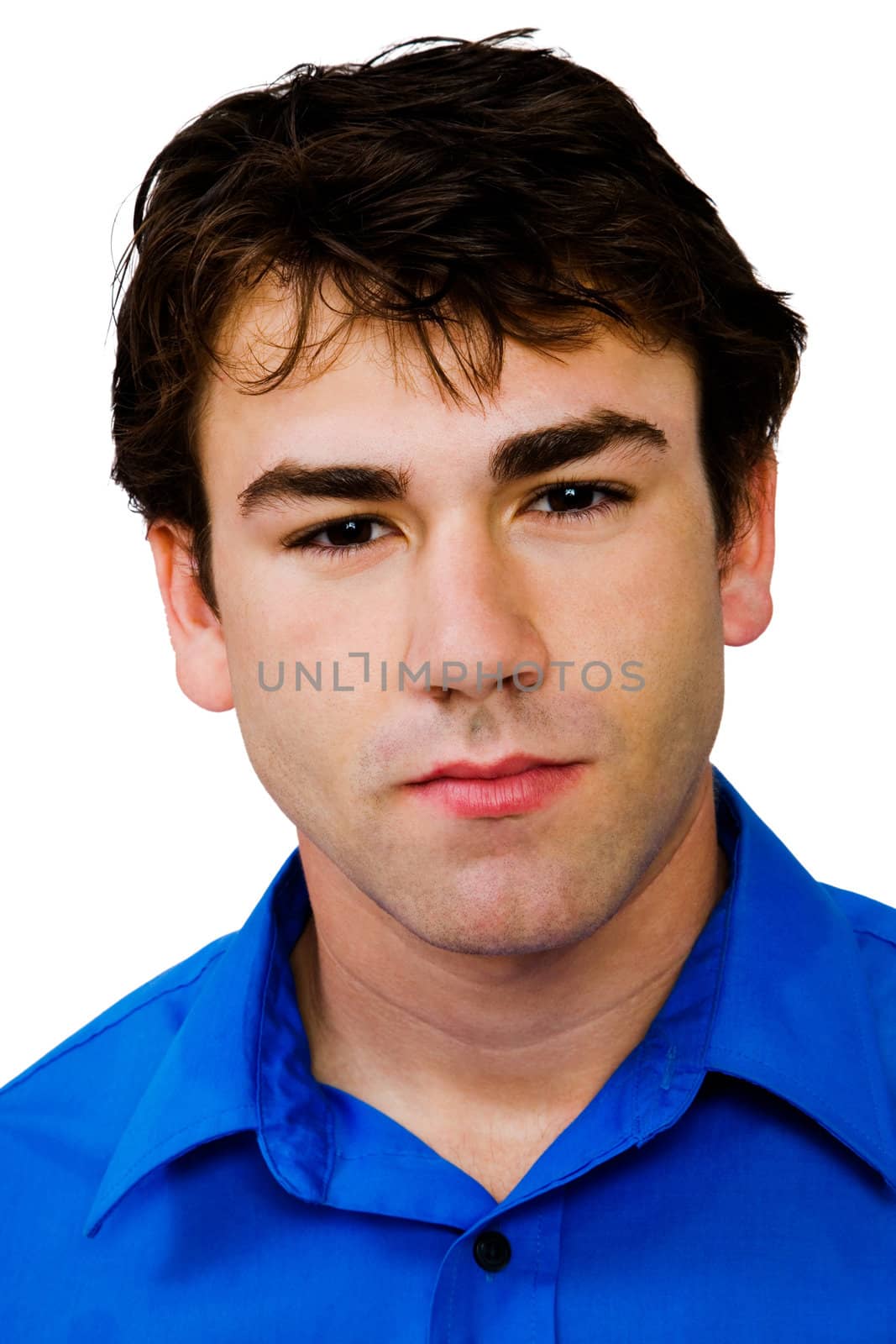 Young man posing isolated over white