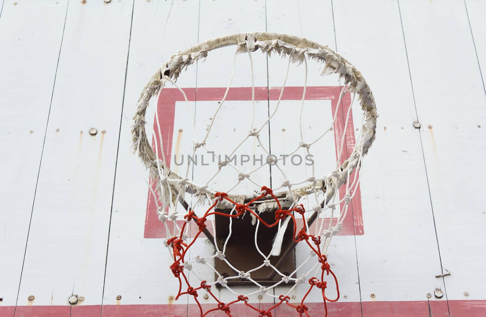 Outdoors basketball hoop net and back board texture