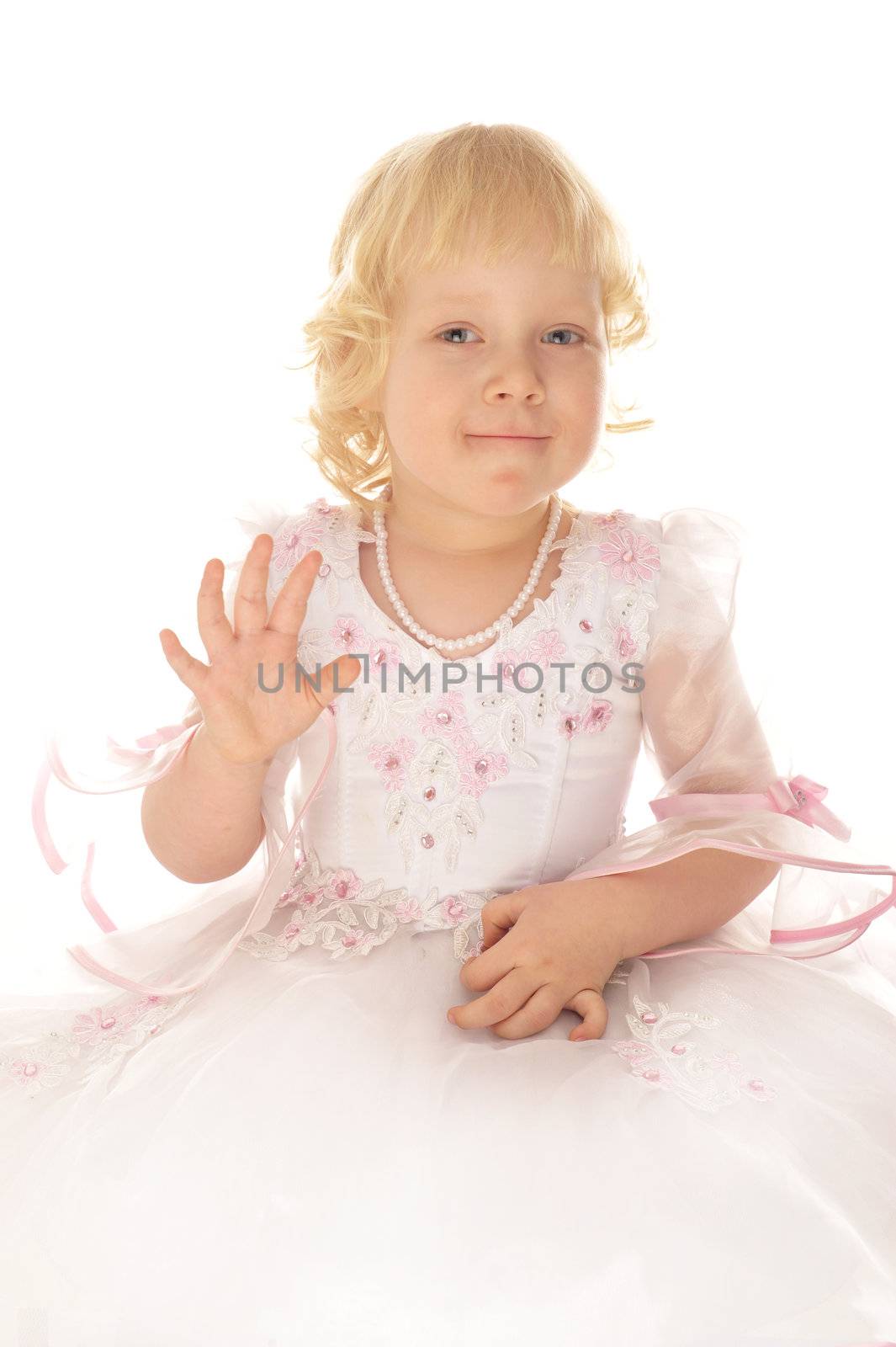  portrait of a little girl isolated on white
