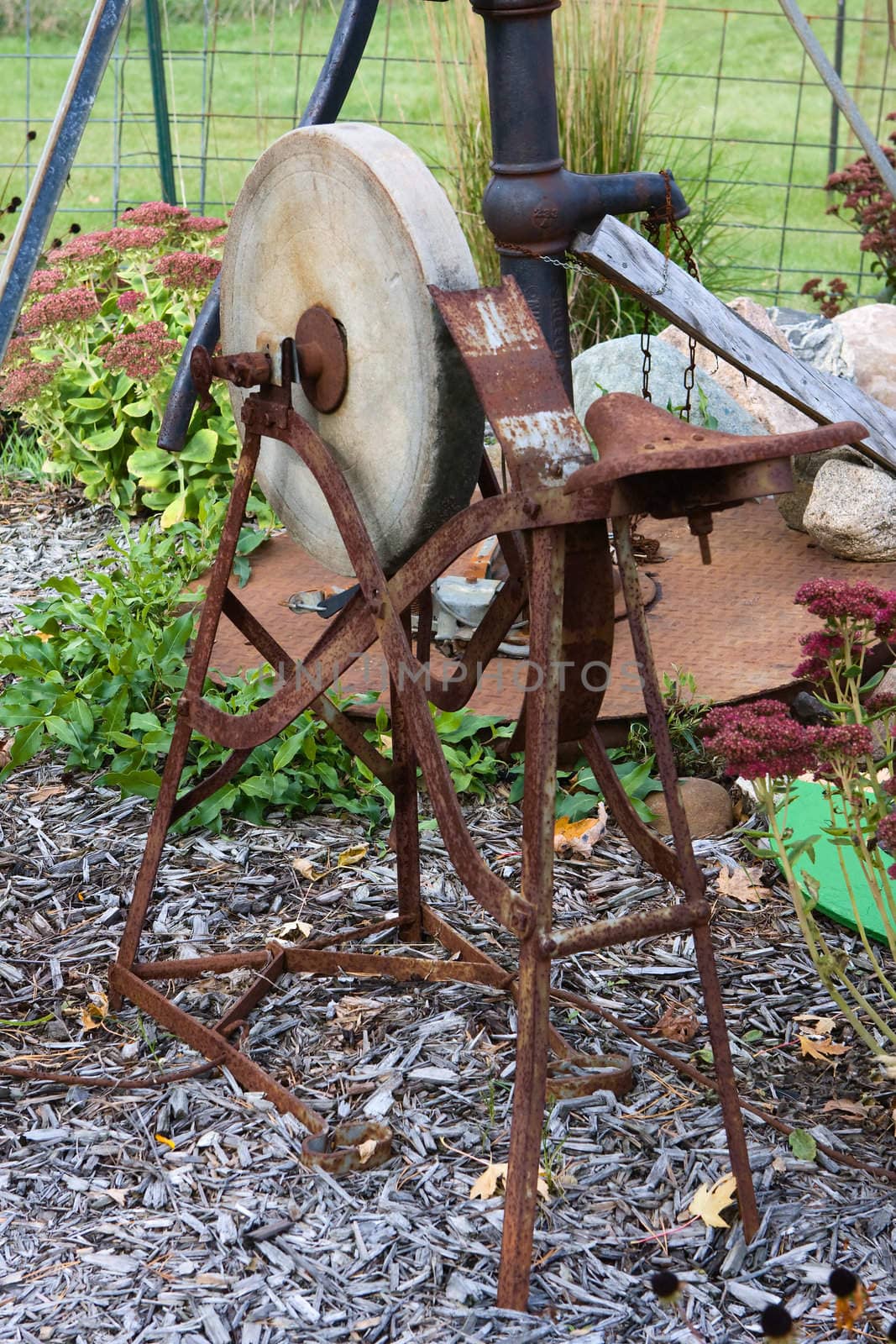 An Antique sit-down Grinding Wheel (Sharpening Stone).