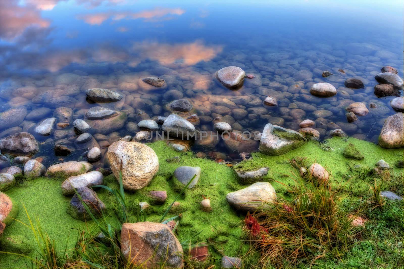 HDR of a Rocky River Bank by Coffee999