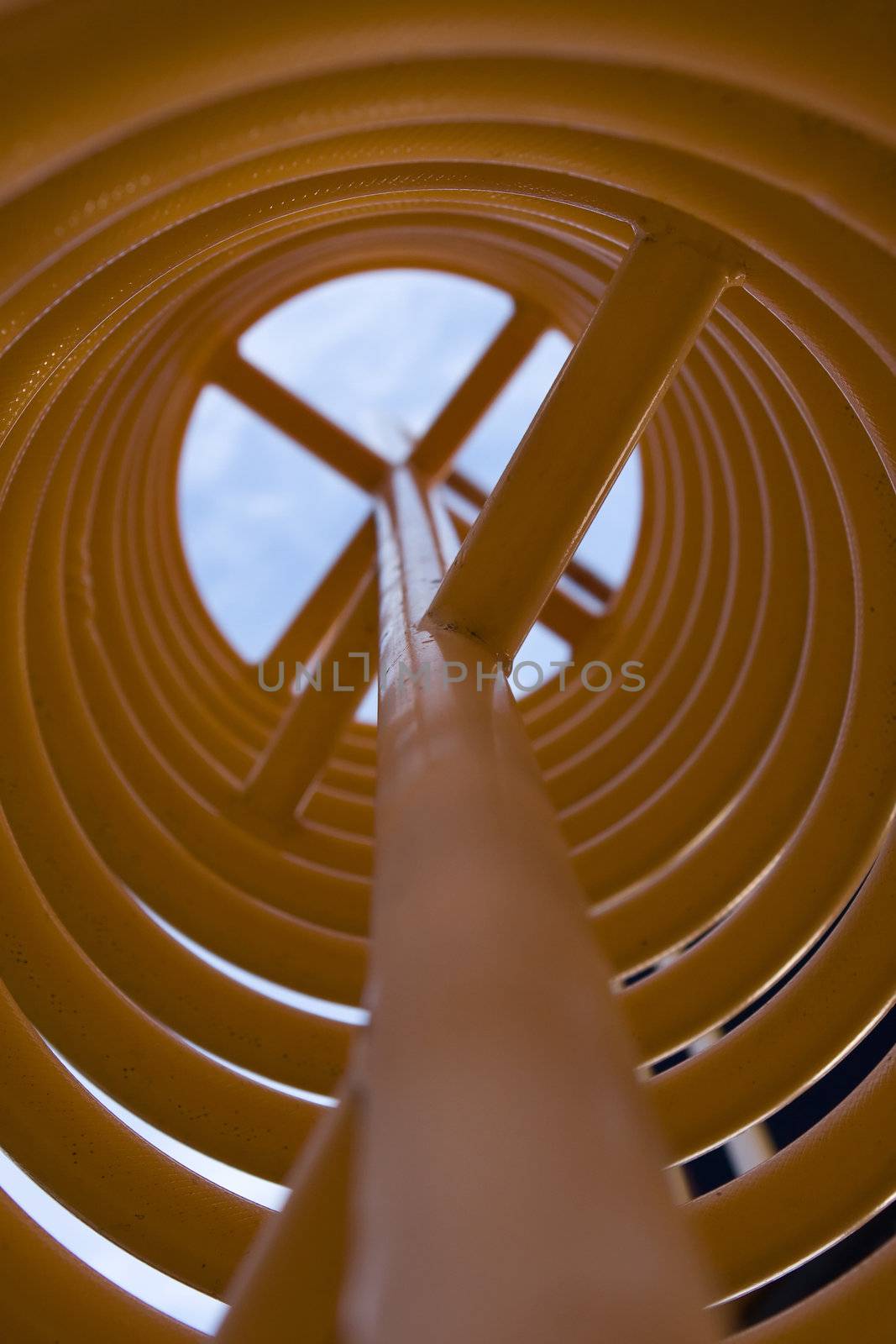 Spiral climbing equipment at a child's playground.