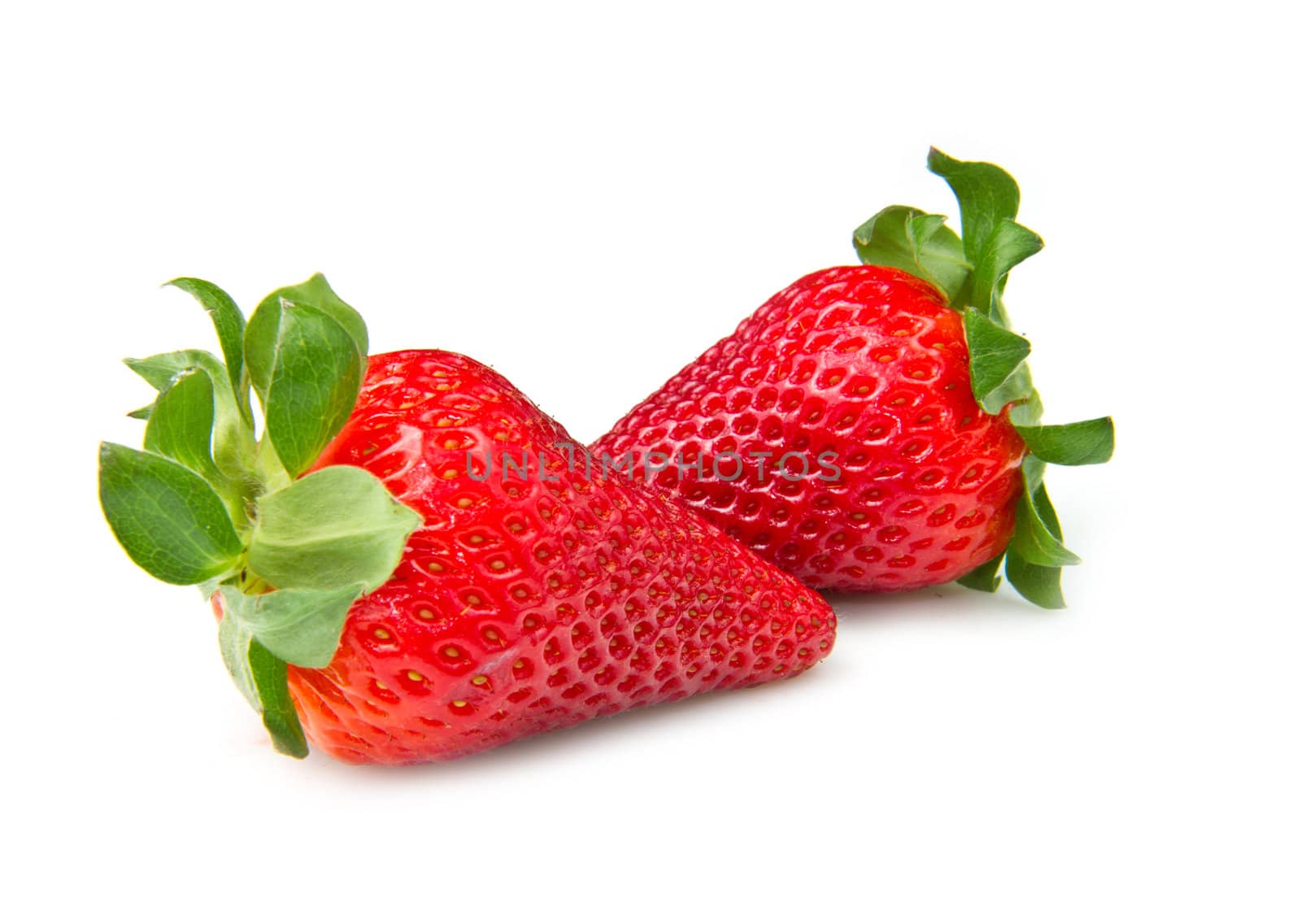 fresh strawberries isolated on white background