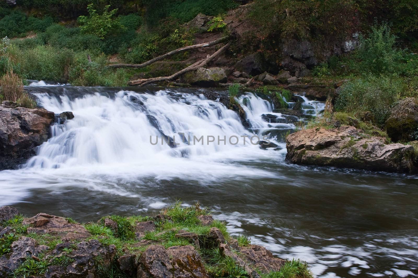 Scenic Waterfall with silky a water affect.