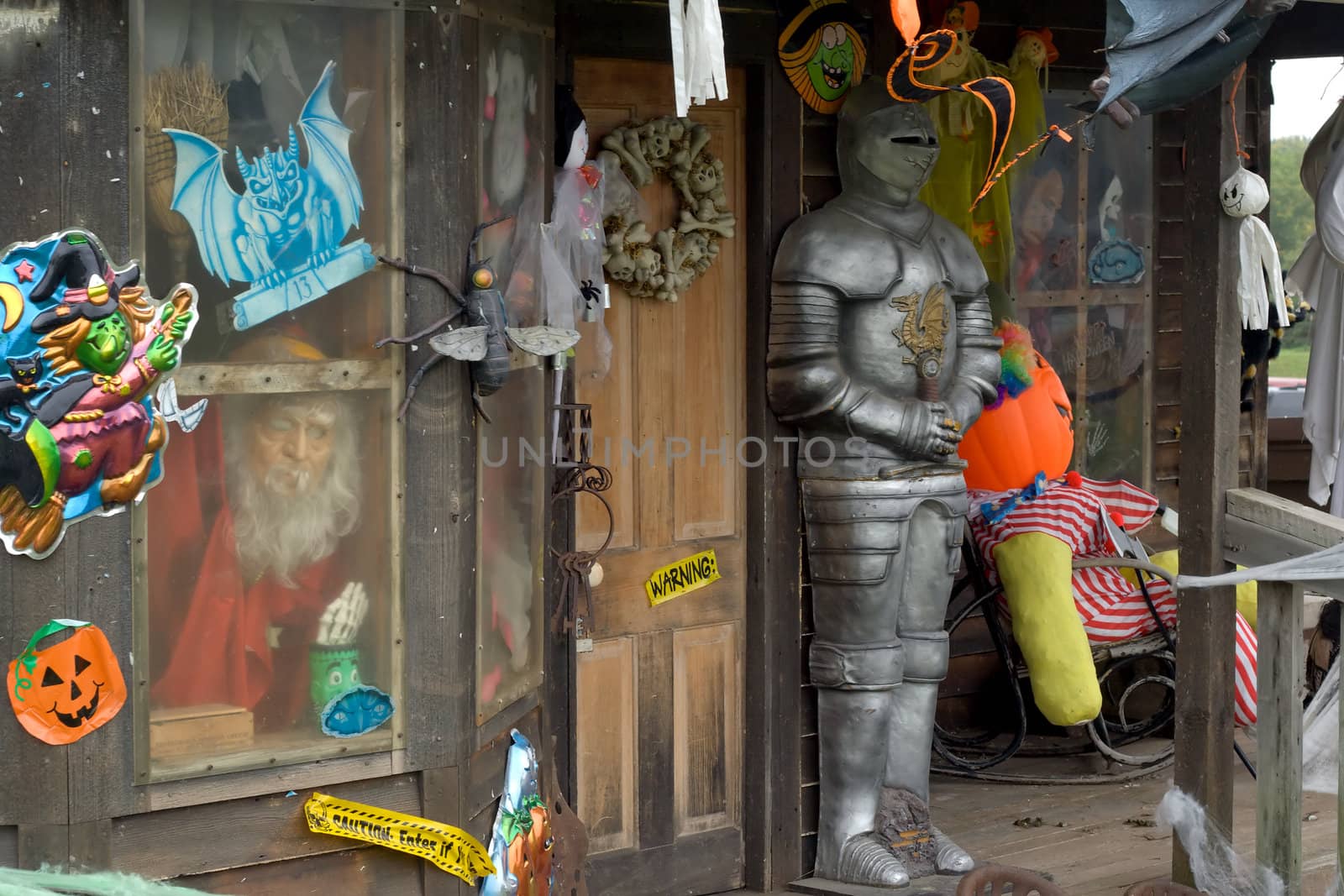 A Spooky Haunted House with halloween decor