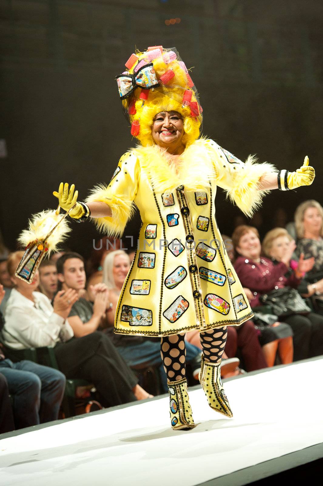 CANARY ISLANDS - 28 OCTOBER: Model on the catwalk wearing carnival costume from designer Mari Patron Dominquez during Carnival Fashion Week October 28, 2011 in Canary Islands, Spain