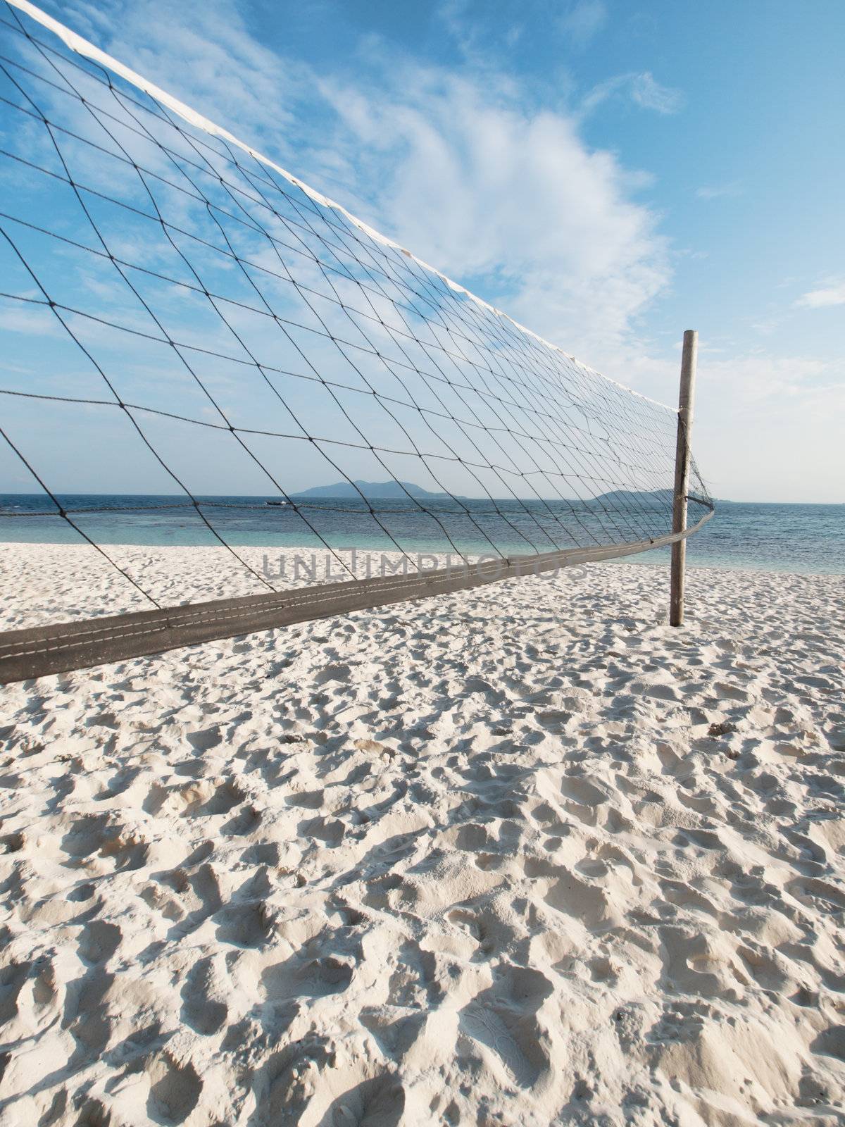 beach volley playground  on a beautiful deserted  island in Asia