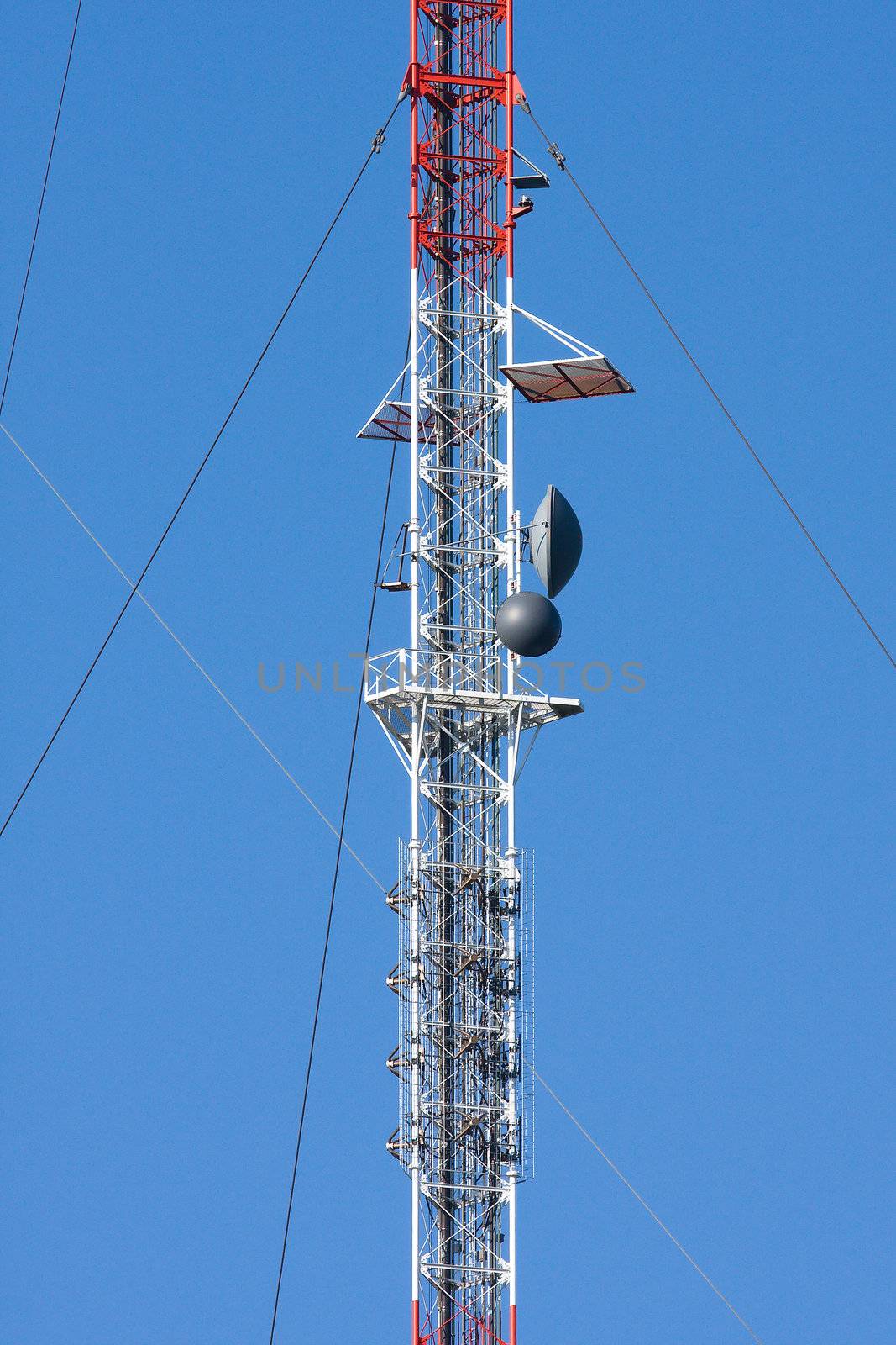 Radio and TV Communication Tower rising up to the sky.