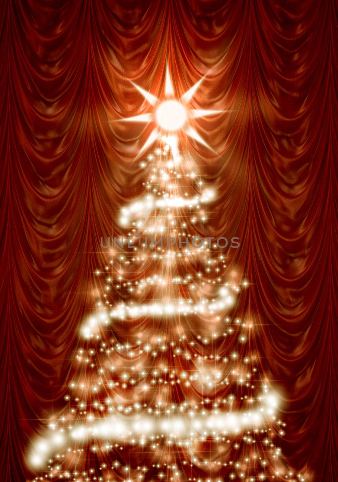 An image of a nice red christmas tree of light