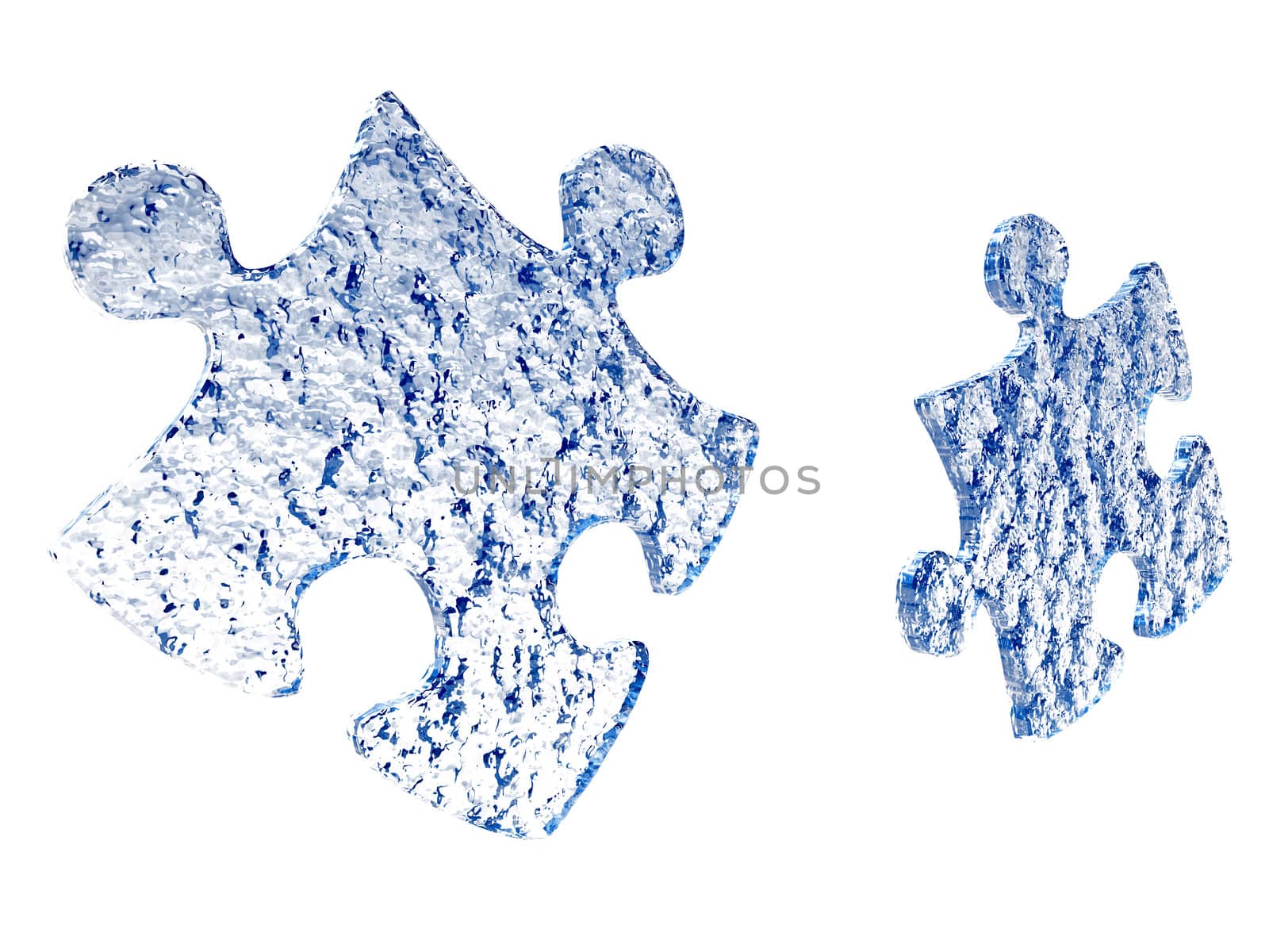 Puzzles from a water. It is isolated on a white background