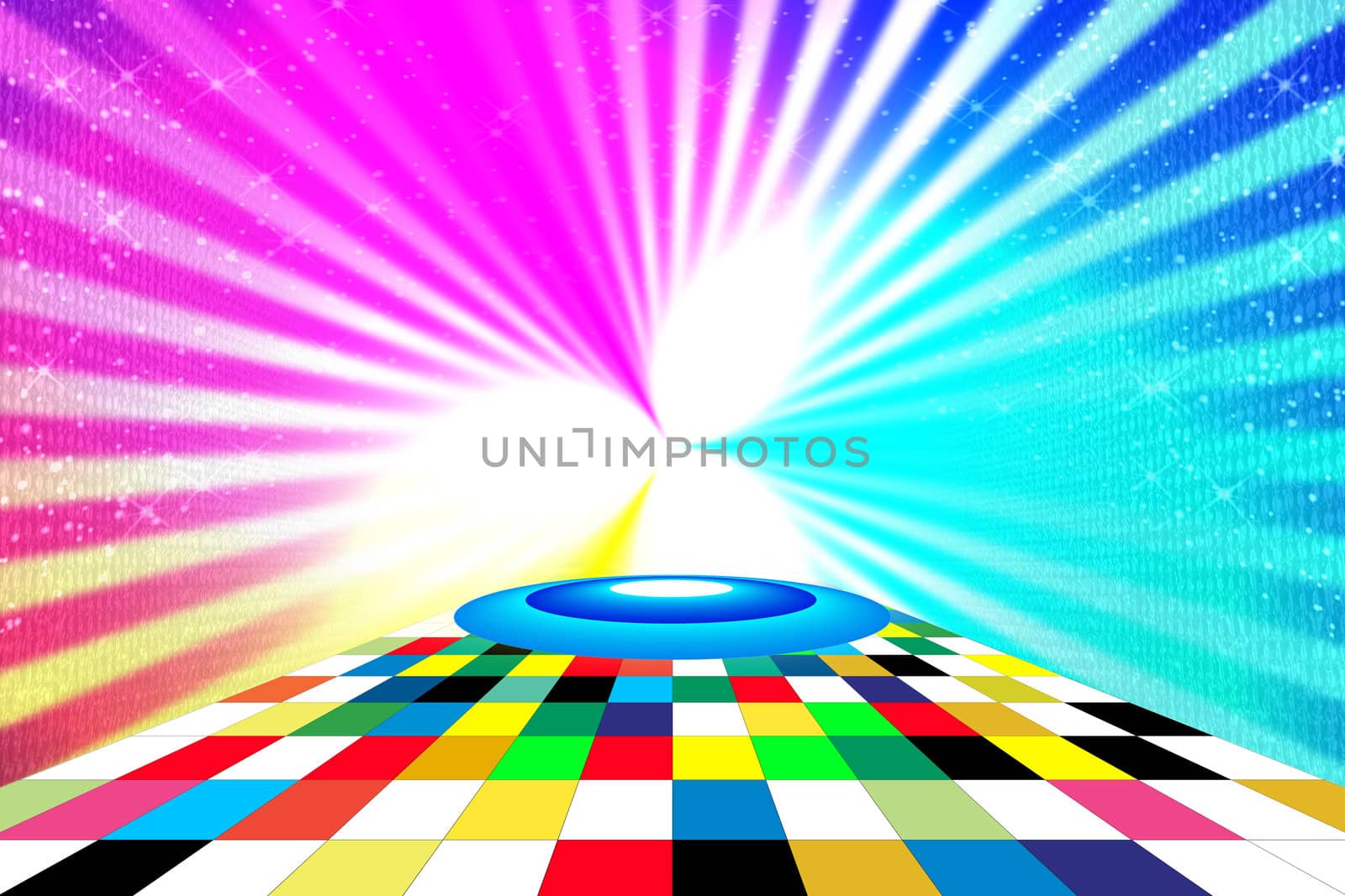 Scene for entertainment. Bright saturation colour