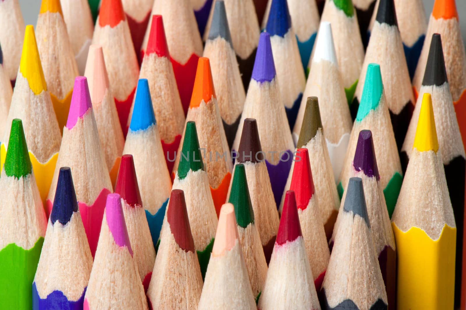 Set of color pencils.Photo close up. Background
