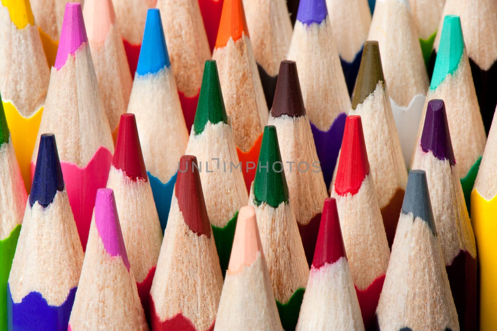Set of color pencils.Photo close up. Background