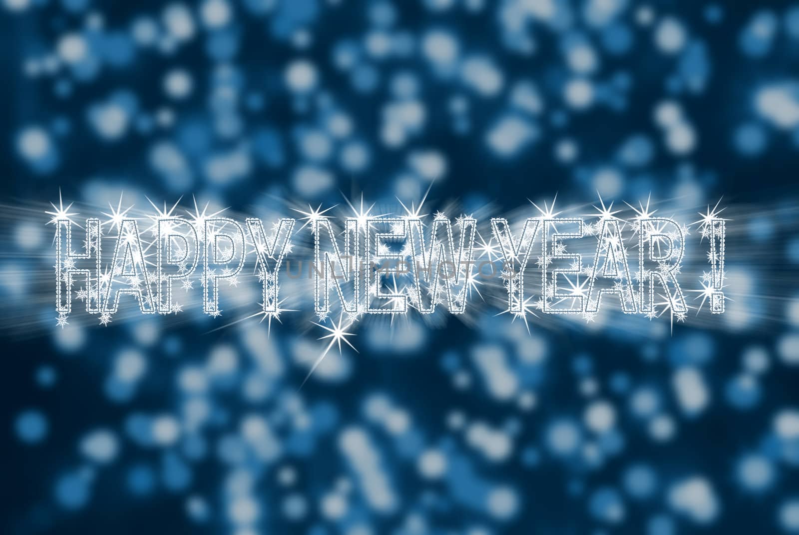 Happy new year. An abstract inscription on blur a background