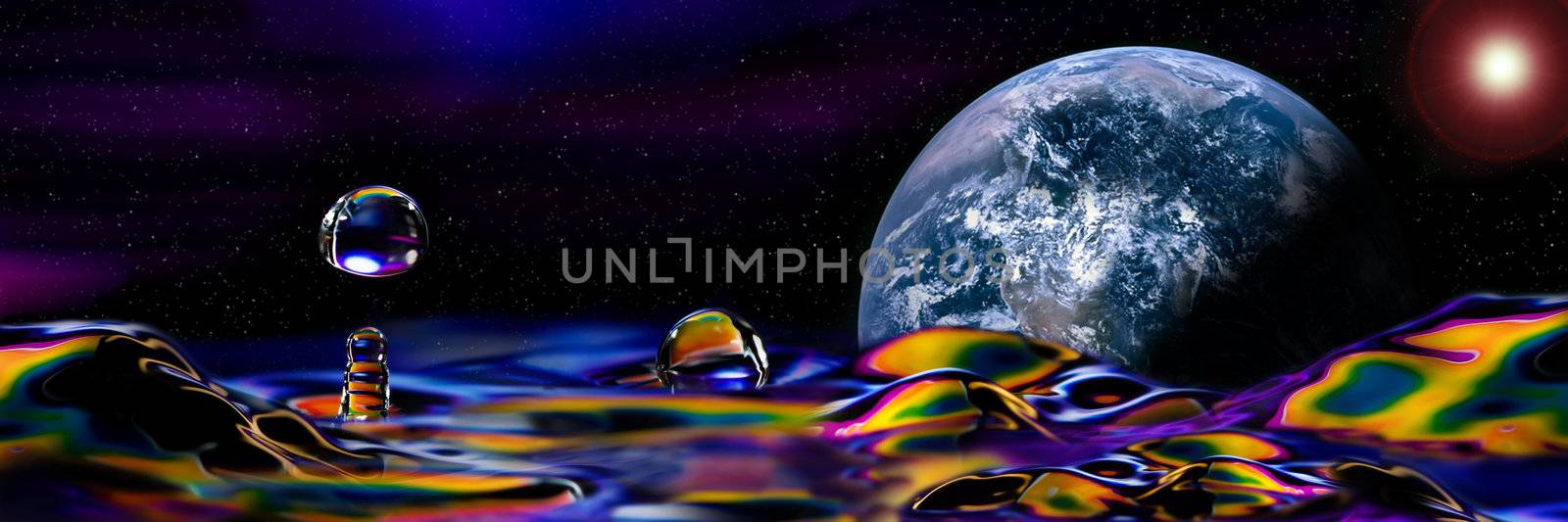 Colorful and Creative Water Drop Creations of a new planet by Coffee999