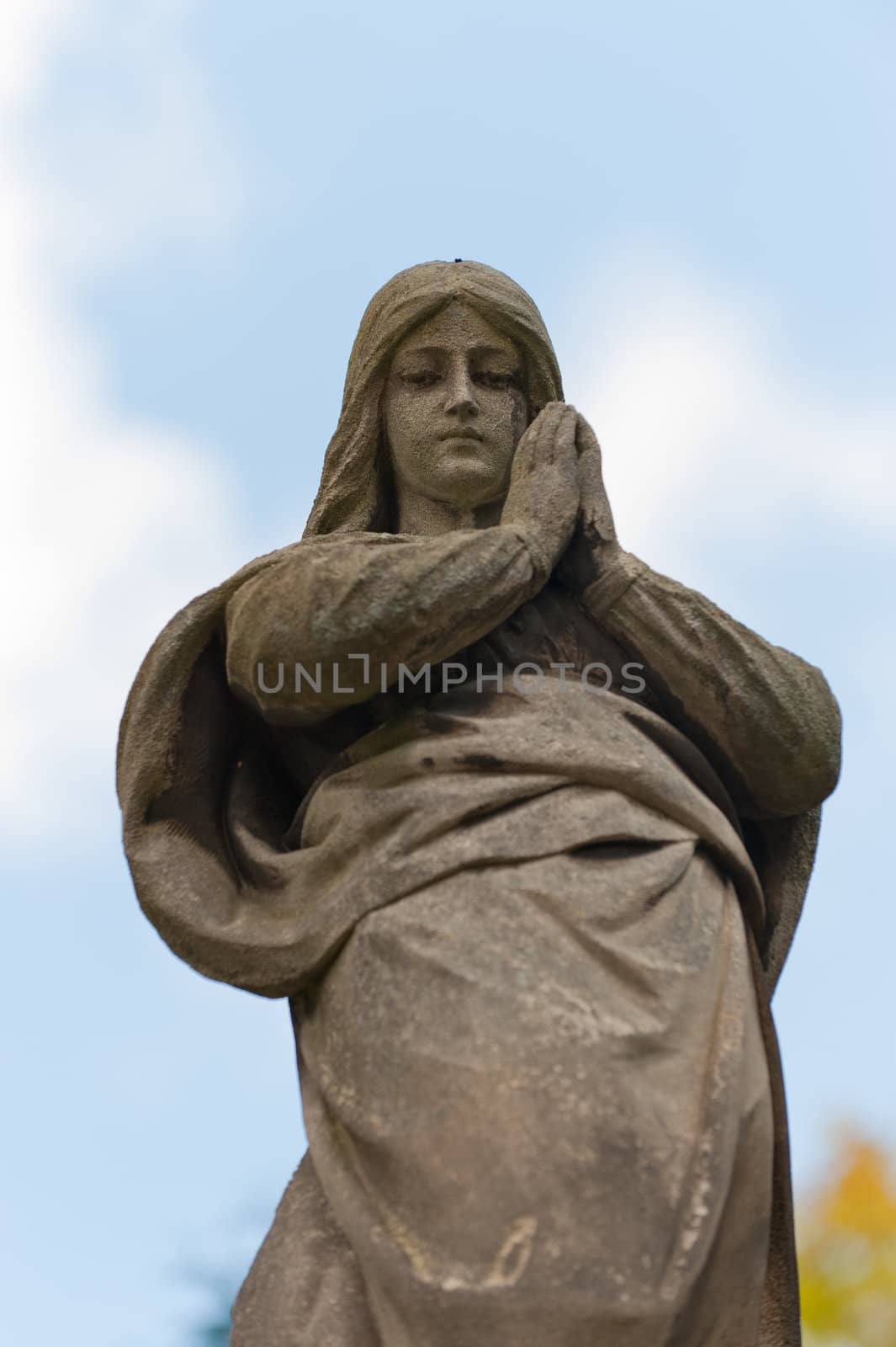 Monument Lady of Guadalupe on a cemetery. Since its creation in 1787 Lychakiv Cemetery Lvov, Ukraine