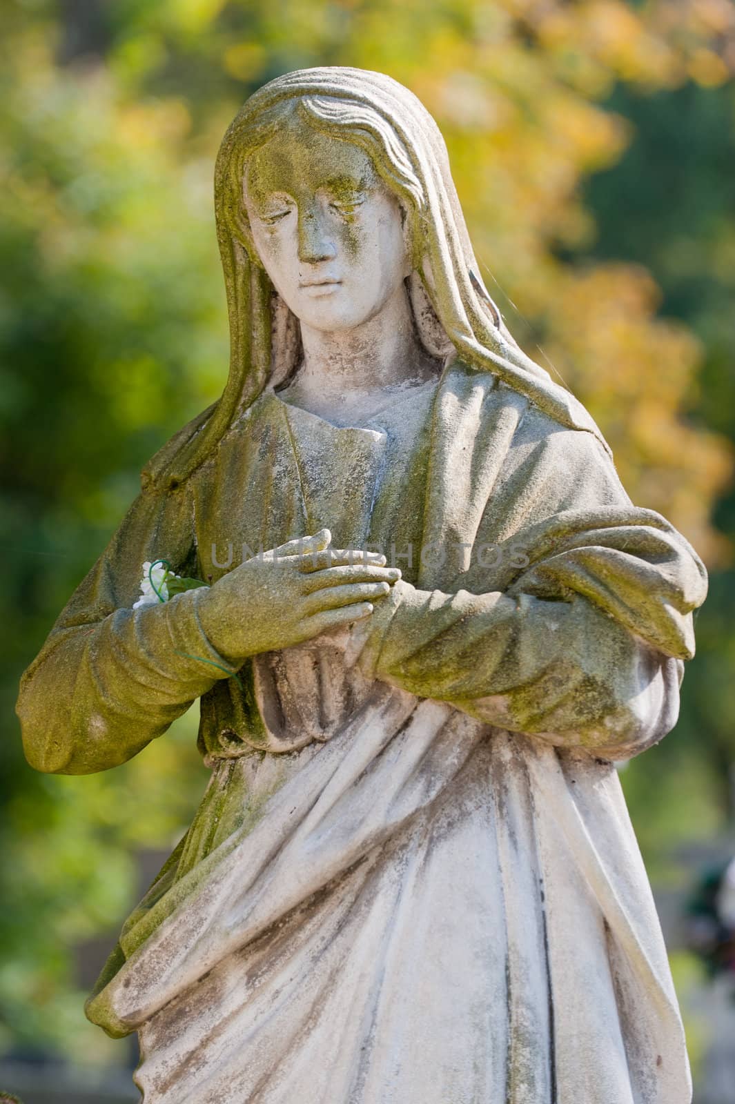 Monument Lady of Guadalupe on a cemetery. Since its creation in 1787 Lychakiv Cemetery Lvov, Ukraine