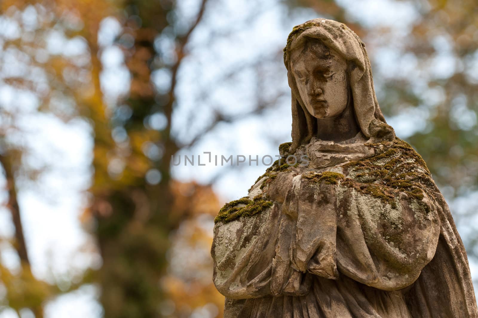 Monument Lady of Guadalupe on a cemetery. Since its creation in 1787 Lychakiv Cemetery Lvov, Ukraine