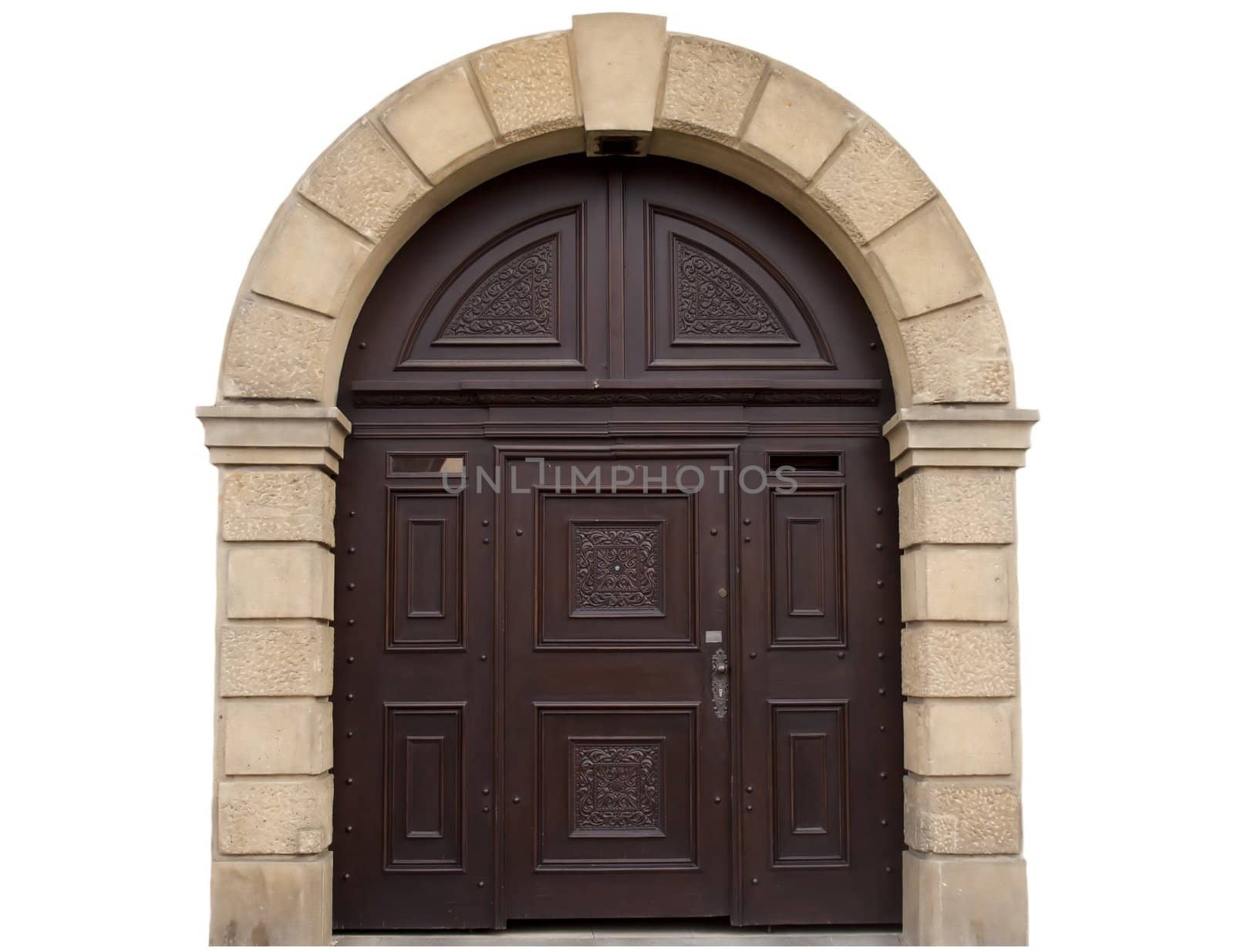 antique doors, history of the city, the doors on a white background