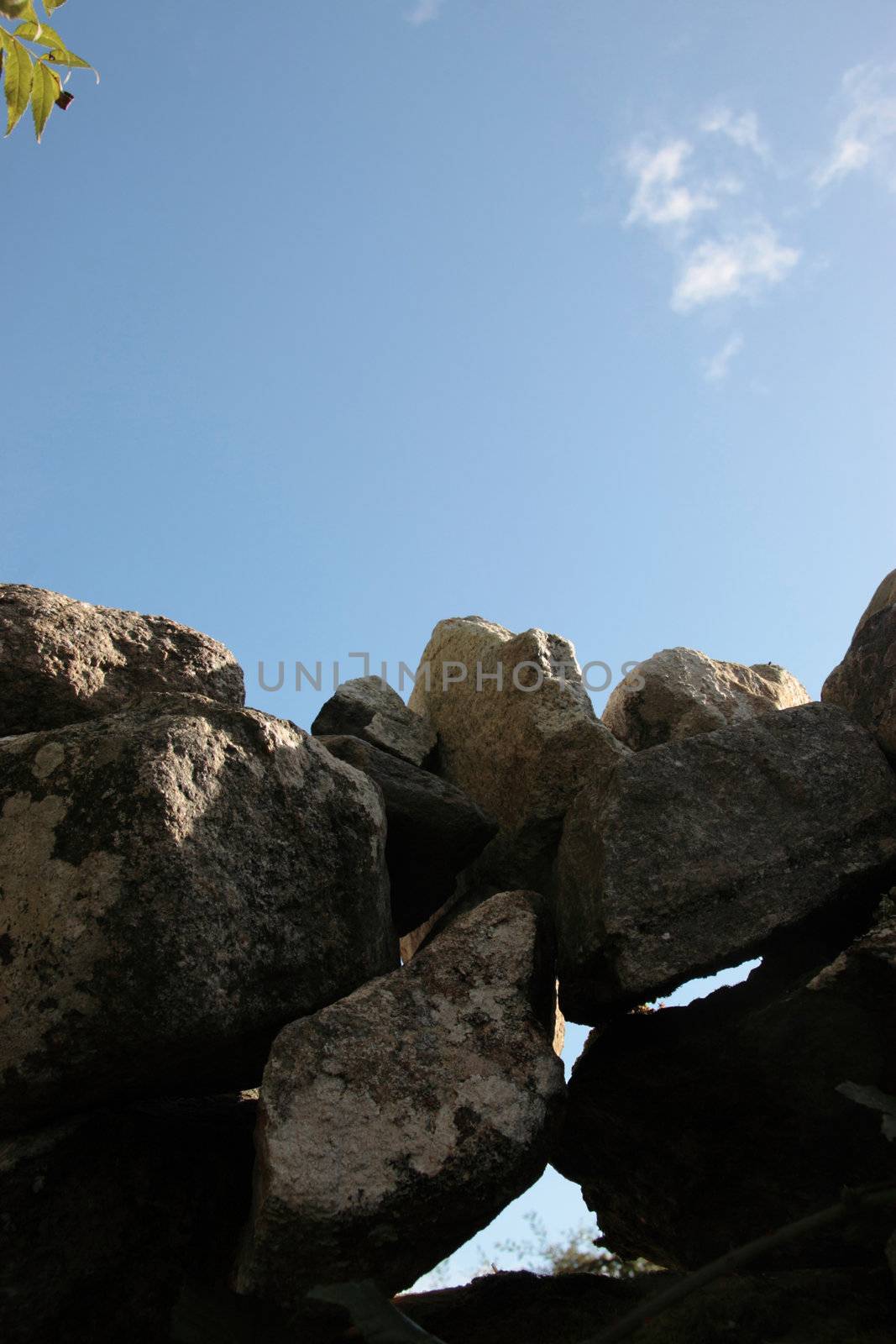 the top of an old irish stone wall