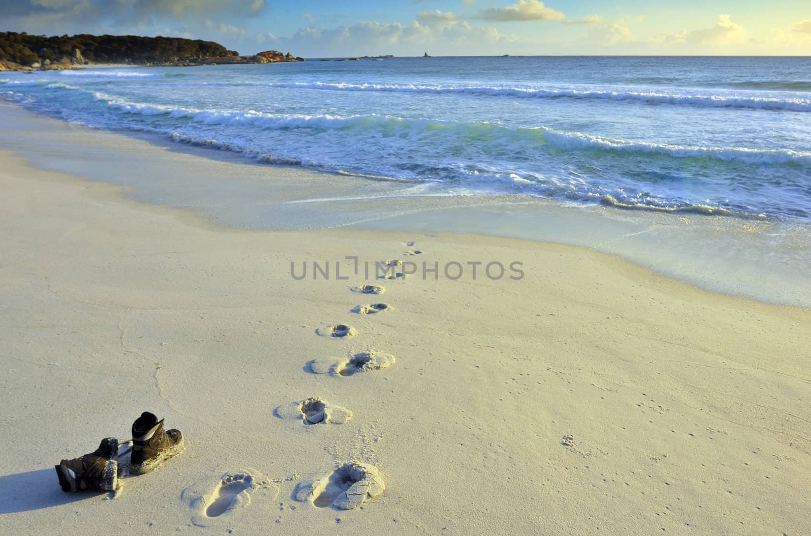 Boots left on the beach by Bateleur