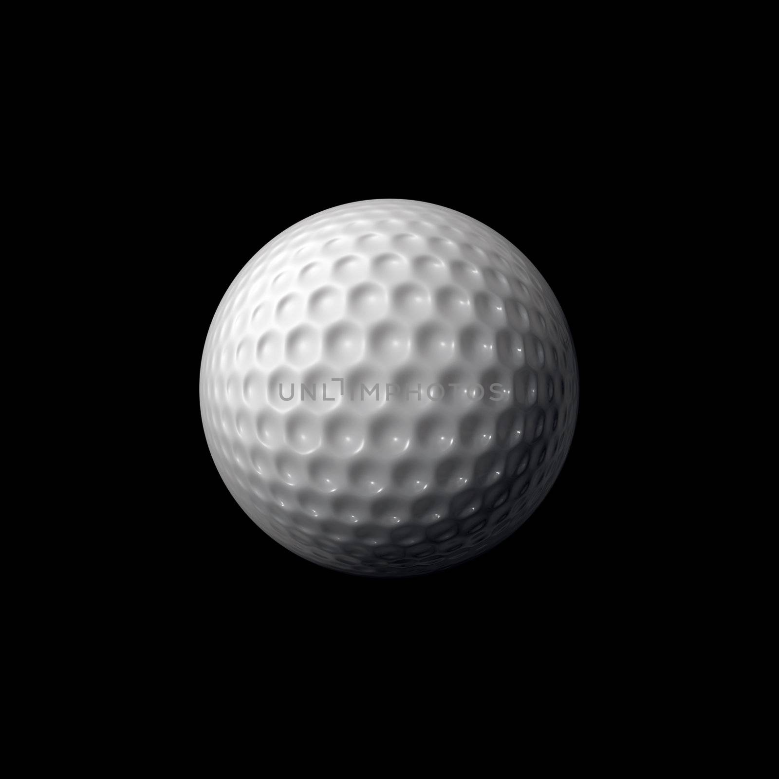 A white gold ball isolated over a black background.