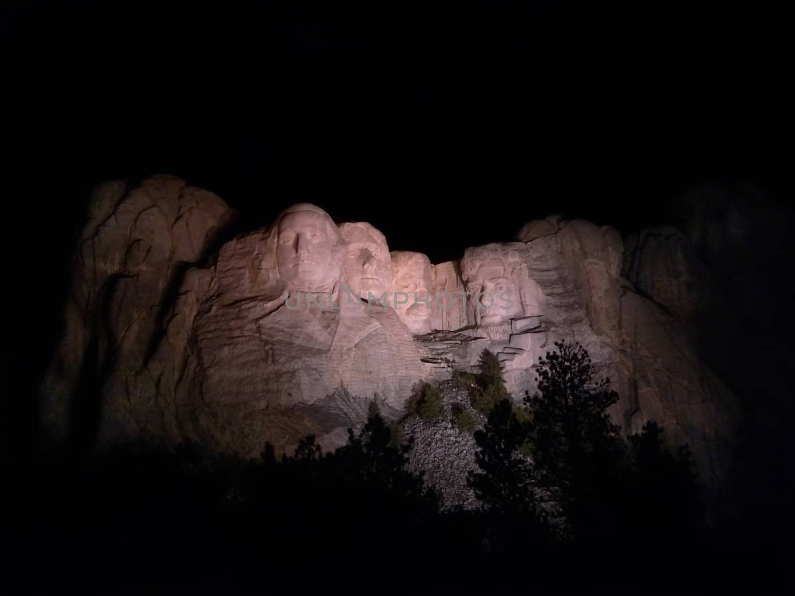 Mt Rushmore at Night by telecast