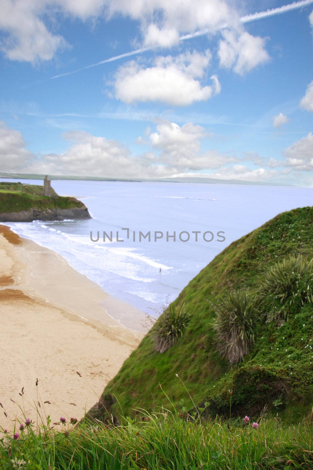 a scenic view of the irish coastline