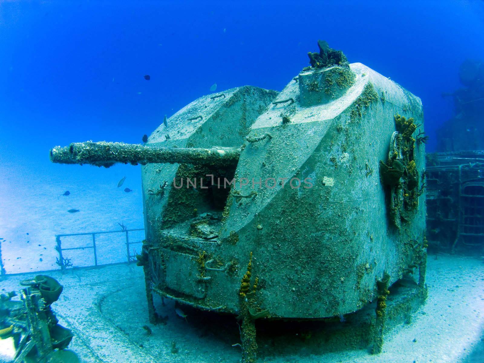 Guns on a Underwater Sunken Destroyer