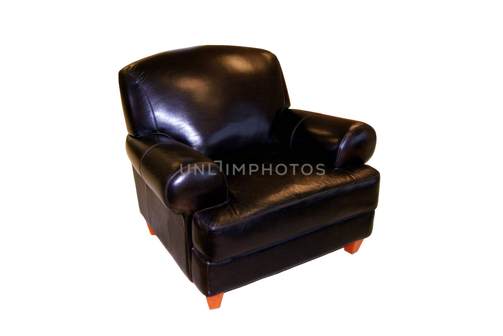 black leather chair by graficallyminded