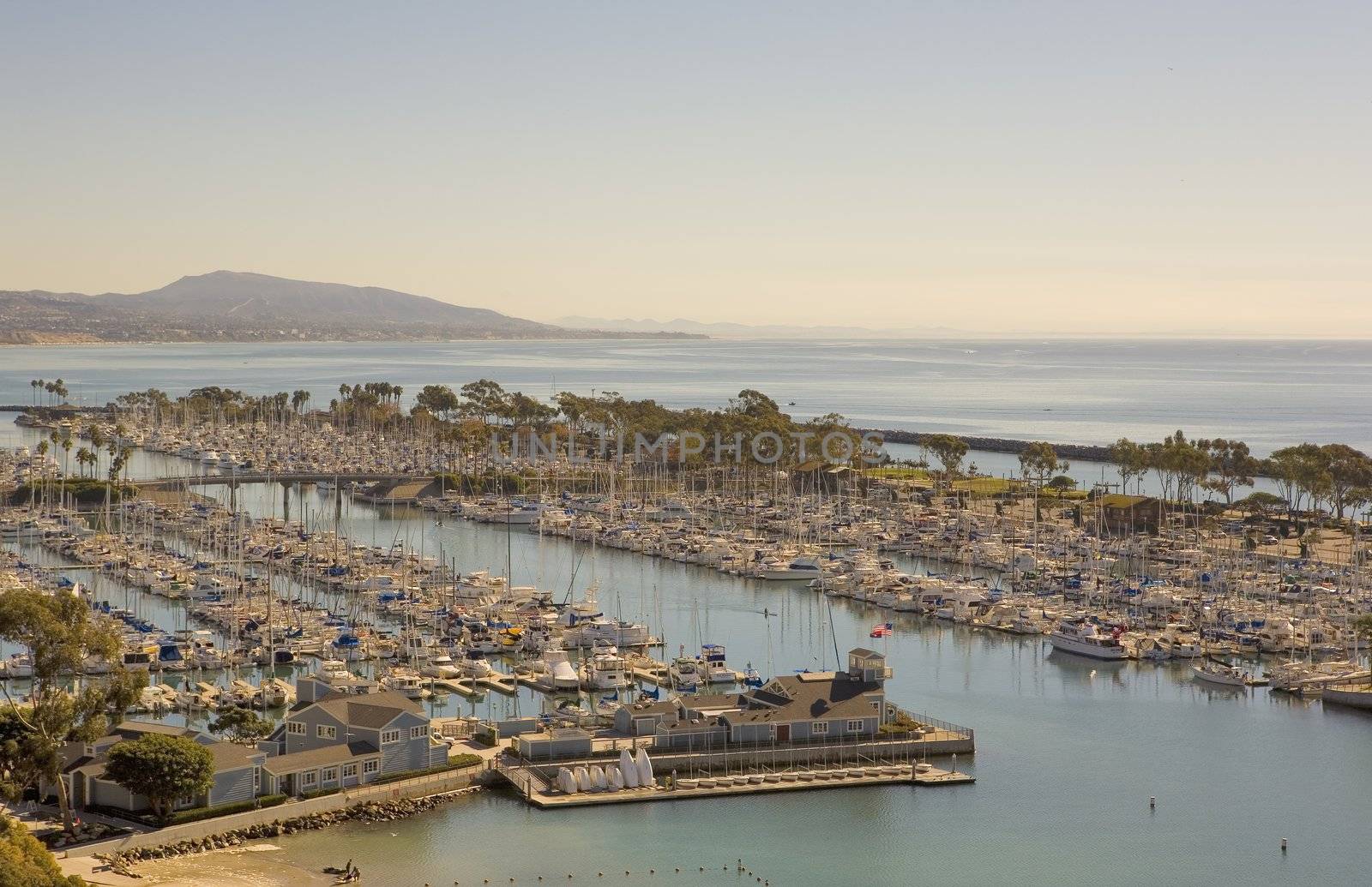 Dana Point Harbor taken from the hills above.