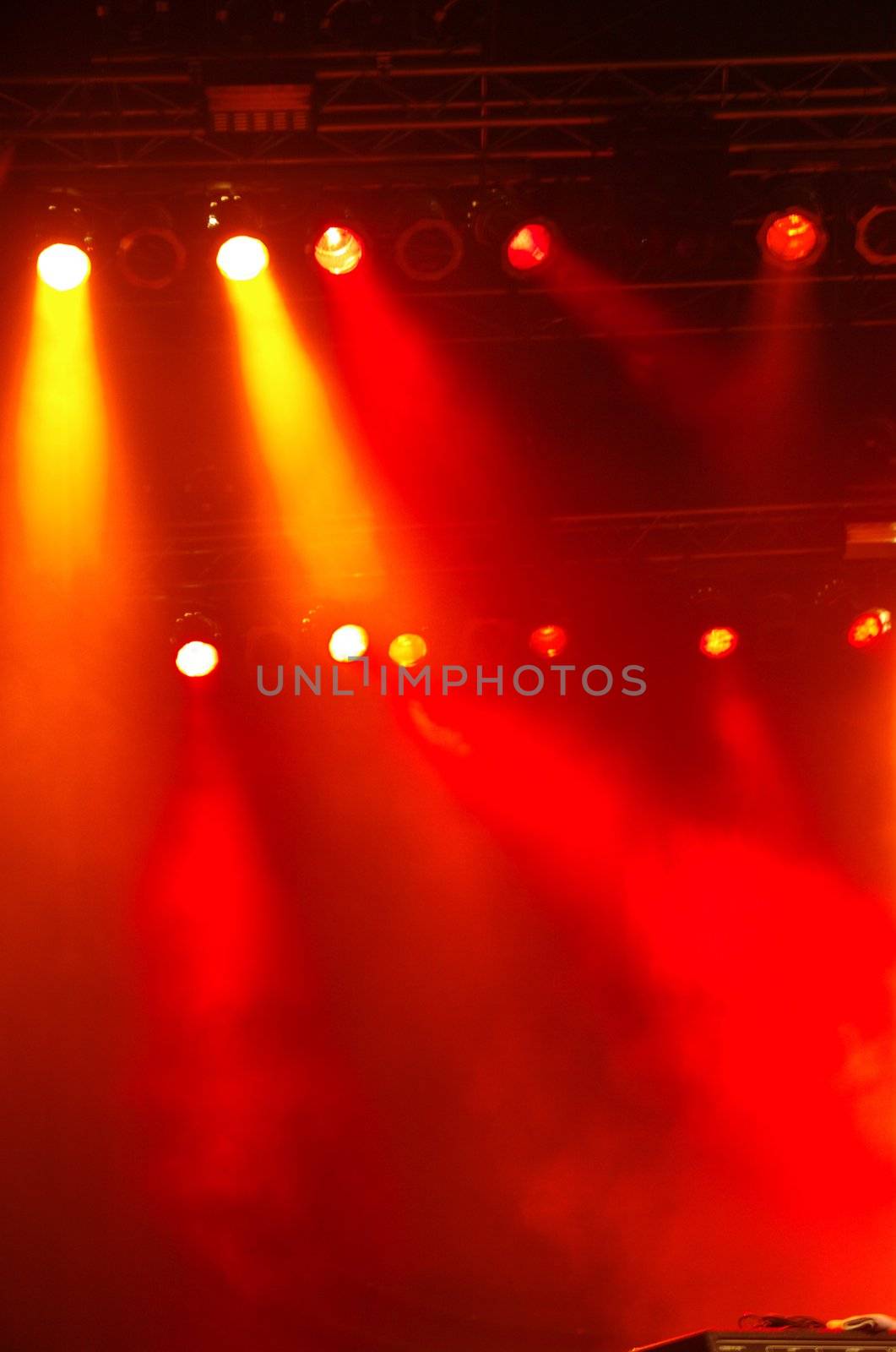 Disco lights at a big pop concert