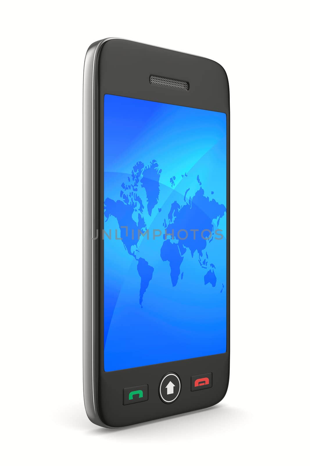 phone on white background. Isolated 3D image