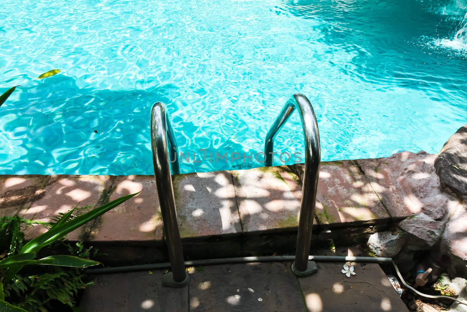 Swimming pool in the seaside resort.