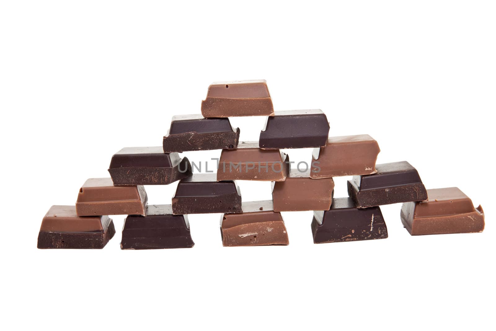 Picture of a chocolate pyramide from the front
