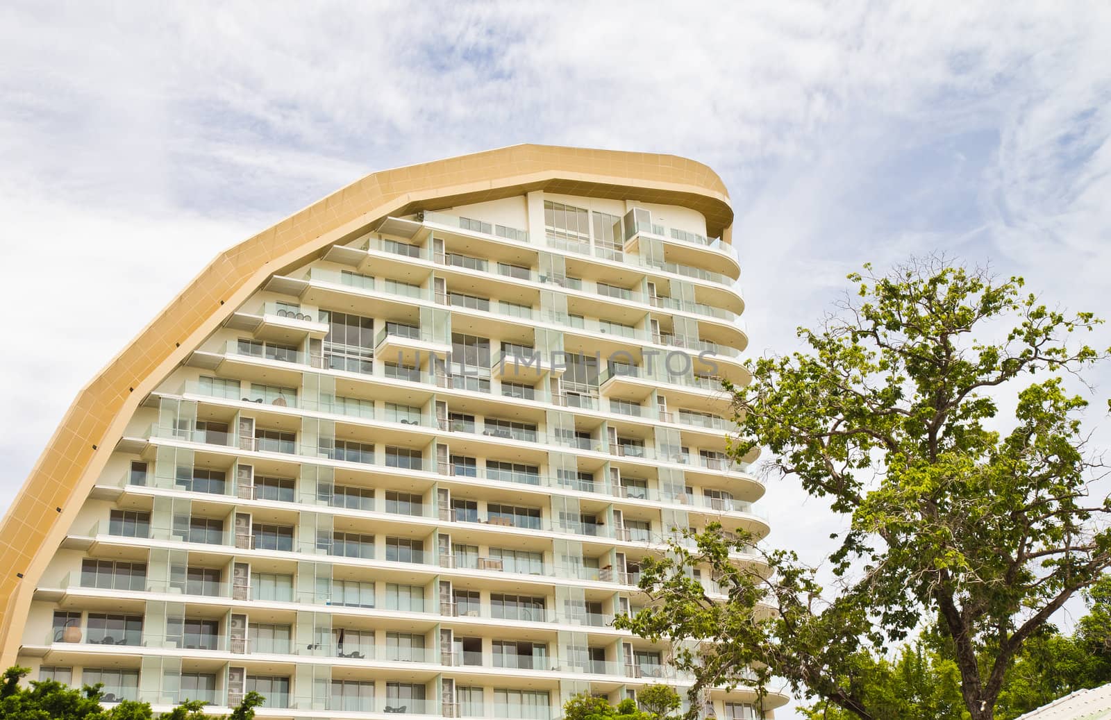 Modern hotel beside the beach. by Na8011seeiN