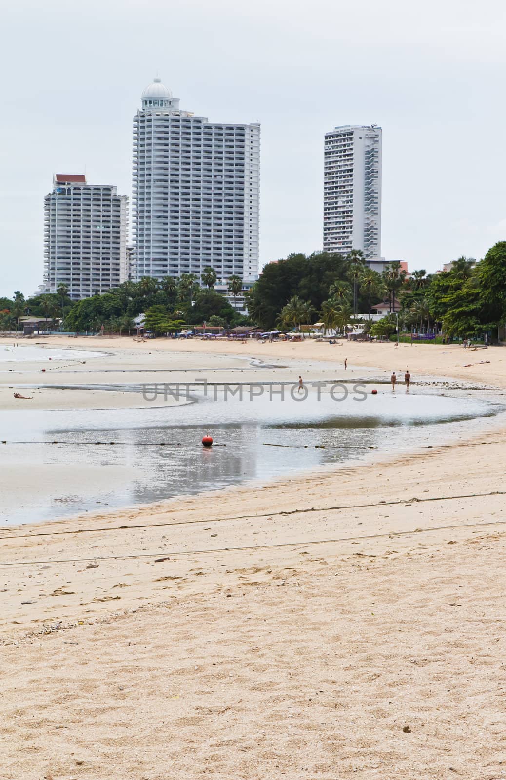 Modern hotel, apartment beside the beach.