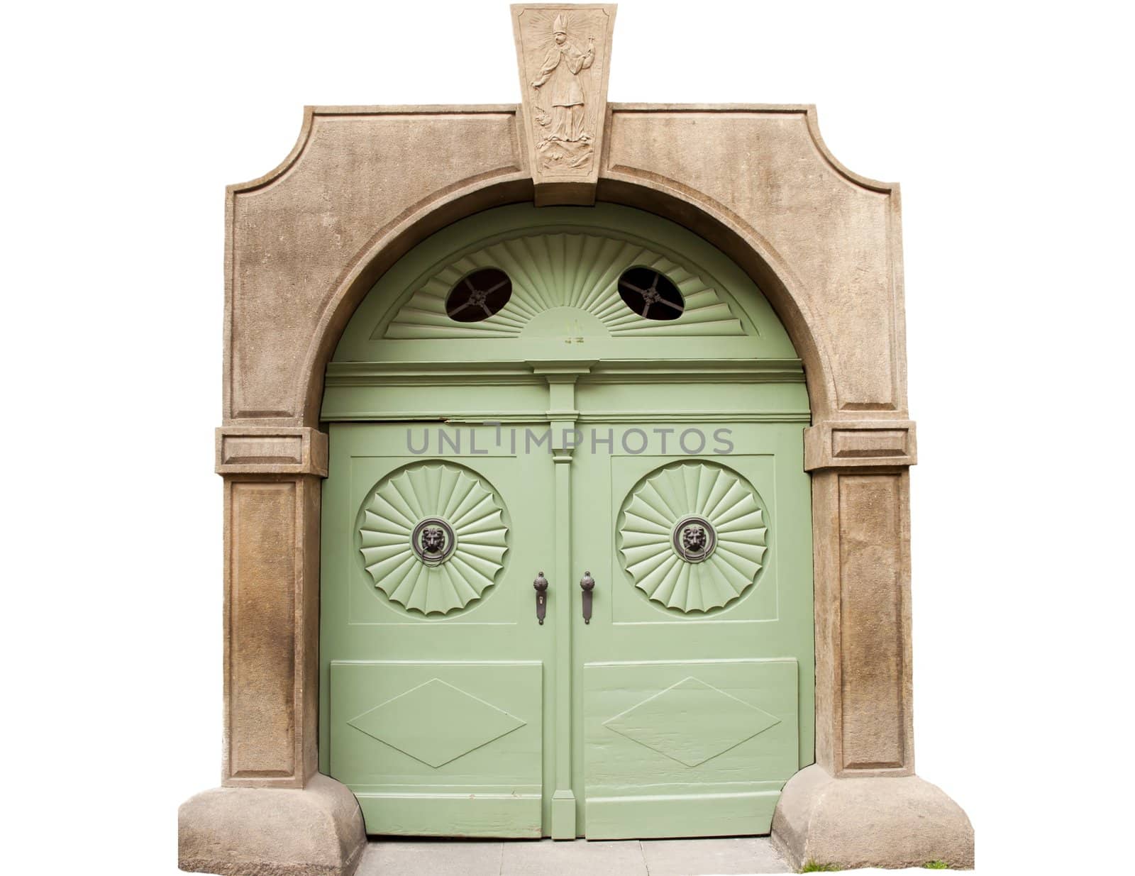 antique doors, history of the city, the doors on a white background