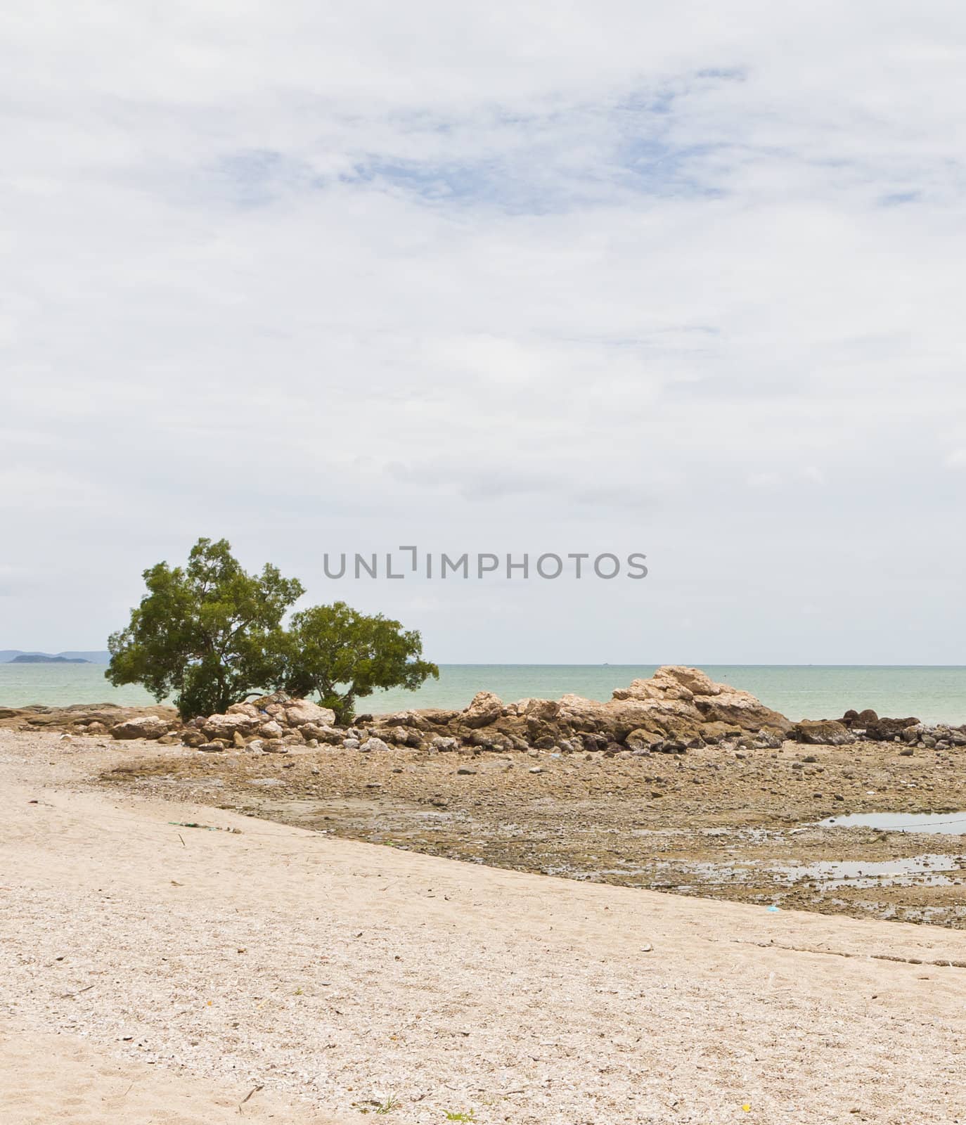 Beaches, rocky areas. The sea east of Thailand.