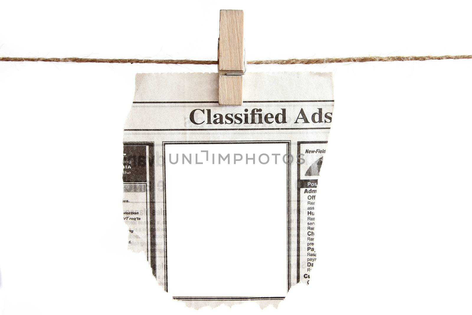 Blank Classified Ads ready for your text placement on the blank provided.